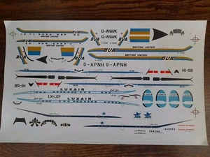 1:200 Flugzeug Plane Decals BUA Lux Air Carvair Sabena Douglas DC-4 Waterslide - Bild 1 von 7