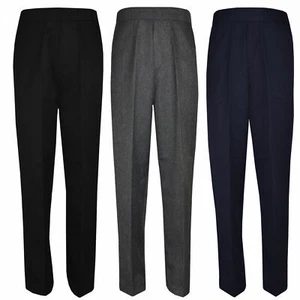 PANTALONE SCUOLA RAGAZZO UNIFORME ZIP E CLIP MEZZO ELASTICO DA 2 A 16 ANNI - Foto 1 di 6