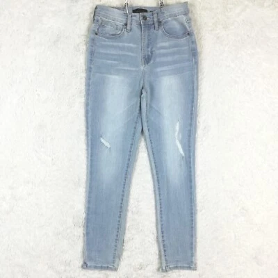 Pantalones de mezclilla Kendall + Kylie para mujer ajustados Kountour tiro alto azul Wrenford 27 Foto 1 de 4