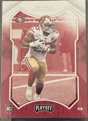 2021 Panini Playoff Rookies Red Zone Elijah Mitchell #292 Rookie RC - Image 1 of 2