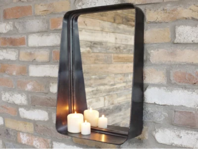 Industrial Mirror With Metal Wall Mounted Distressed Frame - Image 1 of 4