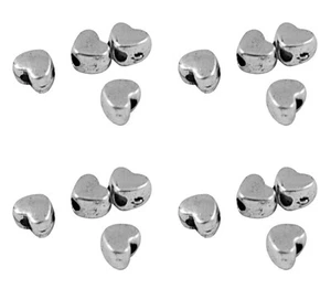 ❤ 200 x Tibetan SILVER MINI HEART Spacer Beads 4mm Jewellery Findings UK Stock ❤ - Picture 1 of 1
