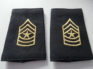 US Schulterklappen Überziehschlaufen B. Short Shoulder Marks Sergeant Mayor - Picture 1 of 2