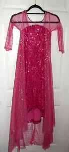 Bibei Beiniu Girls 8 Ice Snow Queen Elsa Hot Pink Costume Dress Gown B142 - Picture 1 of 6