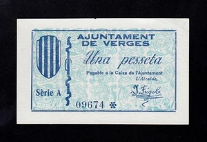 F.C. VERGES (GERONA) 1 PESSETA , SERIE A , S/C . - Picture 1 of 2
