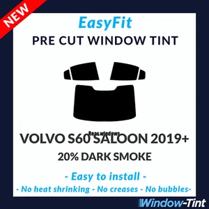 EasyFit Static Pre Cut Window Tint For Volvo S60 4-door 2019 20% Dark Rear - Picture 1 of 3