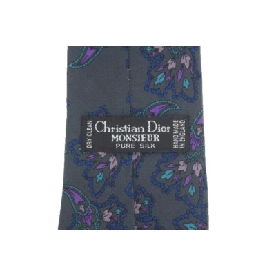 Corbata de seda vintage años 80 Christian Dior hecha en Inglaterra. Corbata floral abstracta NOS Foto 1 de 4