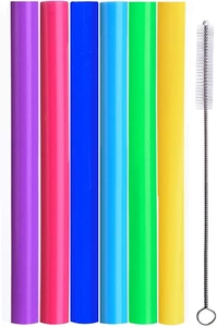 "Pajitas para batidos Boba reutilizables ALINK, pajitas de silicona grasa extra anchas de 10"" de largo para" - Imagen 1 de 12