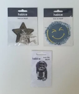 3 'Habico' Iron On Motif Patches - Picture 1 of 4