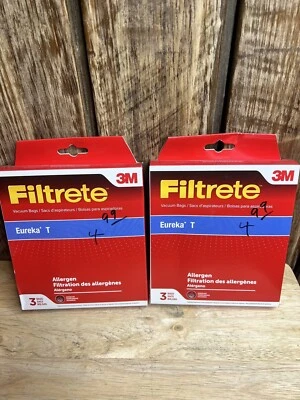 Lot Of 2 Eureka Vacuum 3M Filtrete Style T Allergen Paper Bag 3Pk # 67713A - Image 1 of 3