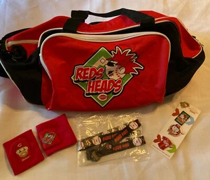 Cincinnati Reds Canvas Duffle BagReds Heads-NBL Sports Wristbands, Lanyard, Pins - Picture 1 of 5