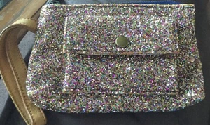 NWT Jcrew crewcuts glitter bling coin purse makeup bag clutch GORGEOUS! - Picture 1 of 3