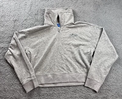 Prince Pickleball Women's Size Large Cropped 1/4 Zip Pullover Sweatshirt Gray - Image 1 of 4