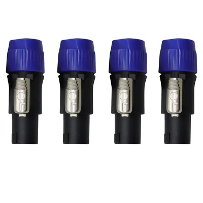 4PC Speakon Connector 4 Pole Male Plug Compatible for Audio Loudspeaker Cable - Image 1 of 4