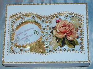 XL Glückwunschkarte Grußkarte zur Gnadenhochzeit 70. Hochzeitstag Buchkarte - Bild 1 von 6