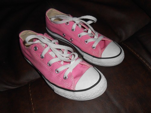 Scarpe sneakers basse CONVERSE giovani taglia 2 rosa all star in tela