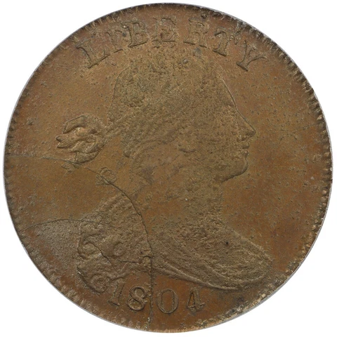 1804 Unofficial Restrike of 1860 Draped Bust Large Cent PCGS MS66BN CAC Choice Cover