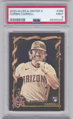 2023 ALLEN & GINTER..CORBIN CARROLL..BLACK..SP..ROOKIE..RC..# 368..PSA 9..MINT - Image 1 of 2