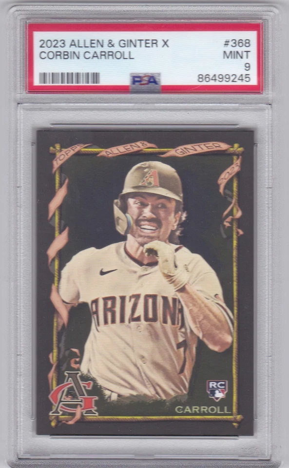 2023 ALLEN & GINTER..CORBIN CARROLL..BLACK..SP..ROOKIE..RC..# 368..PSA 9..MINT - Image 1 of 2