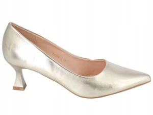 GOLDSCHUHE HOCH HOHE PUMPS LEDERSCHUHE DAMENSCHUHE - Bild 1 von 7