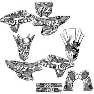 2021-2023 CRF 450 RX ZANY White Senge Graphics Kit Compatible with Honda - Picture 1 of 10