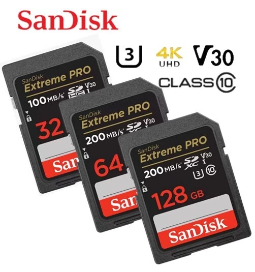 SanDisk EXTREME PRO 32GB 64GB 128GB 256GB SD SDHC SDXC Camera Memory card 4K AU - Image 1 of 1