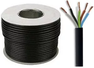 Black 5 Core Flex 3185Y 0.75mm 1.0mm 1.5mm 2.5mm Mains Wire Cable Electric - Picture 1 of 2