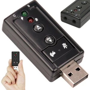 AUDIOKARTE USB JACK 3,5mm 7.1 CH EXTERN SOUND MIKROFON KOPFHÖRER SOUND CARD - Bild 1 von 10