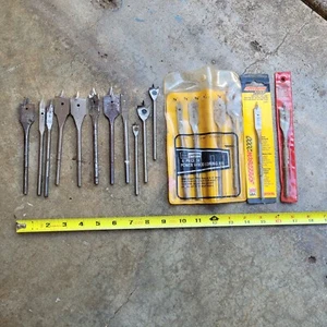 Woodworking Paddle Boring Spade Drill Bit Lot - Picture 1 of 7
