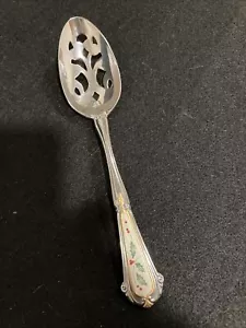 Lenox HOLIDAY Edelstahl Emaille Stechpalme Emblem Gold Akzent Stück Servierlöffel EC - Bild 1 von 6