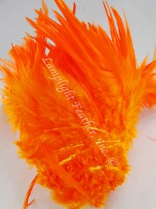 Orange Rooster Hackle Feathers Strung 5-7 Inch per half ounce (14 grams) - Picture 1 of 3
