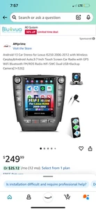 9.7'' CARPLAY CAR STEREO RADIO GPS BT FOR LEXUS IS250 IS350 2005-2012 ANDROID 13 - Picture 1 of 10