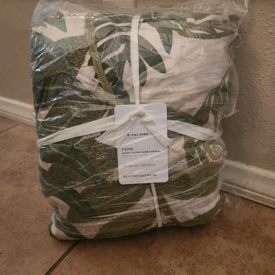 NUEVA Funda Nórdica Pottery Barn Fern Bordada King/Cal King  Foto 1 de 4