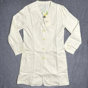 Cappotto lungo da laboratorio Figs bianco donna taglia L stile 1023 medico infermiere nuovo - Foto 1 di 6