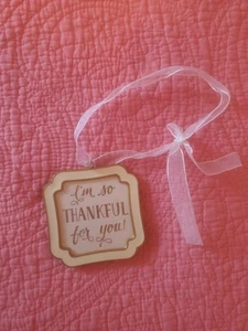 Etiquetas enmarcadas de regalo navideño "Estoy tan agradecido por ti" con gemelas marfil y letras doradas - Imagen 1 de 4