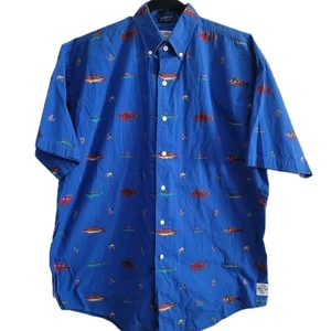 Gant Salty Dog Herren Fisch Print Hemd Kurzarm Button Down Größe M - Bild 1 von 6