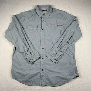 ExOfficio Shirt Mens XL Insect Shield Blue Button Down Snaps Long Sleeve Outdoor - Picture 1 of 7