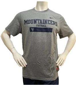 NWT Nike WV Mountaineers NCAA Football Dri-Fit Gray Mens Large Dri-FIT T-Shirt - Picture 1 of 6