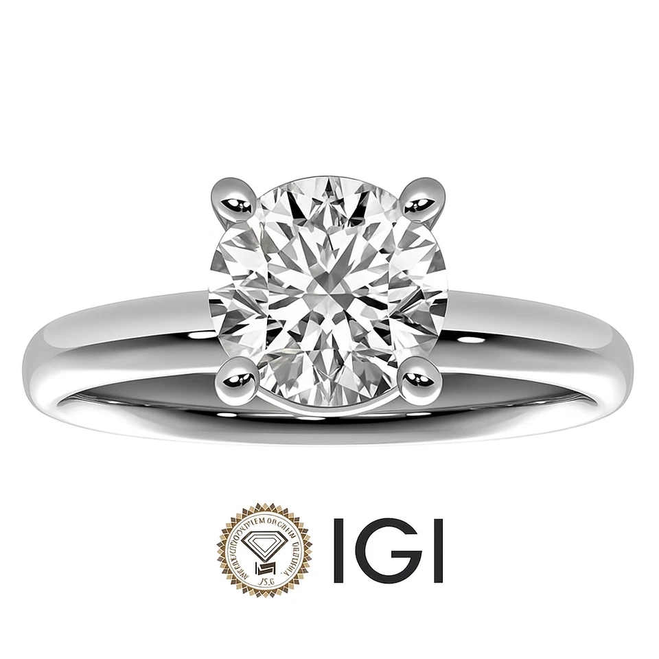 2.59Ct Lab Created Diamond Solitaire Ring F/VS1 | IGI Certified 14K White Gold - Image 1 of 4