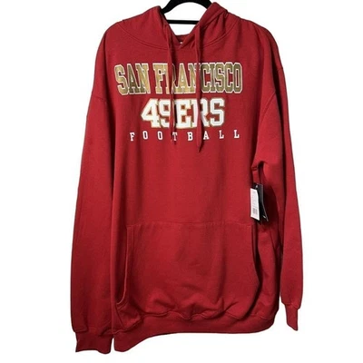 Fanatics San Francisco 49ers Men's Hoodie NFL Logo Drawstring Hood 2X- New - Image 1 of 4