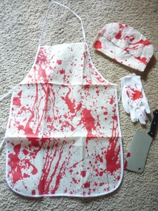 Mad Scientist - DELANTAL SANGRIENTO-SOMBRERO-GUANTES-INTELIGENTE Disfraz Halloween-TALLA ÚNICA-NUEVO SIN ETIQUETAS - Imagen 1 de 2