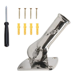 316 Stainless Steel Flag Pole Holder with Reinforced Fixing for Truck RV Boat - Picture 1 of 9