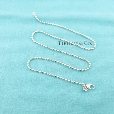 Tiffany & Co. Cadena de 18" pulgadas con cuentas de bola de plata esterlina 925 cuentas de 2,5 mm Foto 1 de 4