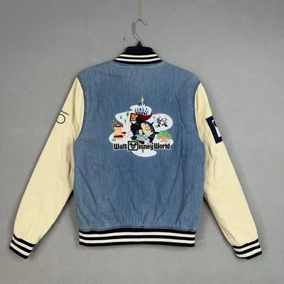 Chaqueta Walt Disney World Para Hombre XS Azul Bombardero Universitario 50º Bordado Mickey Foto 1 de 4