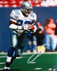Emmitt Smith Autografiado Vaqueros 16x20 Correr con Pelota HM Foto - BA W Holograma - Imagen 1 de 4