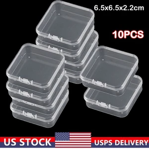 10x Pequeña Caja de Almacenamiento de Plástico Joyería Cuentas Organizador Estuche Contenedor Duradero EE. UU. - Imagen 1 de 10