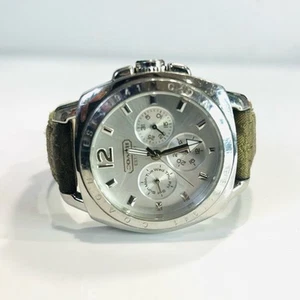 COACH Brown Unisex Signature C Jacquard Boyfriend Watch - Picture 1 of 5