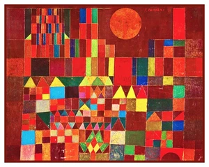 Patrón gráfico punto de cruz contado sol castillo Klee cubista artista moderno - Imagen 1 de 4