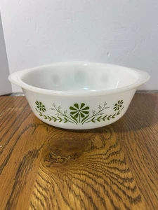 Vintage Glasbake Green Daisy 1,5 Quart Auflaufform Milchglas USA J2600 - Bild 1 von 11
