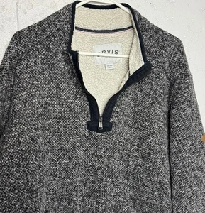 Orvis Brighton 1/4 Zip Pullover grau Sherpa gefüttert Sweatshirt schwer Herren 2XL - Bild 1 von 6